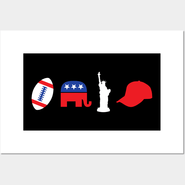 Life Liberty Football American Republican Wall Art by machmigo